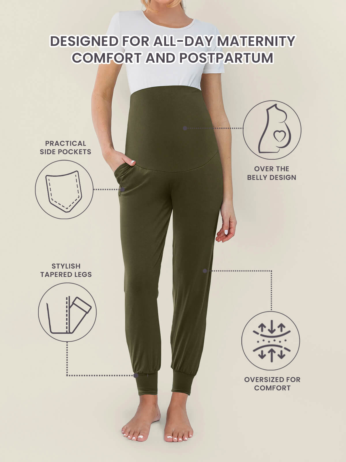 Calça Jogger MOMA - Maternidade e Pós-Parto