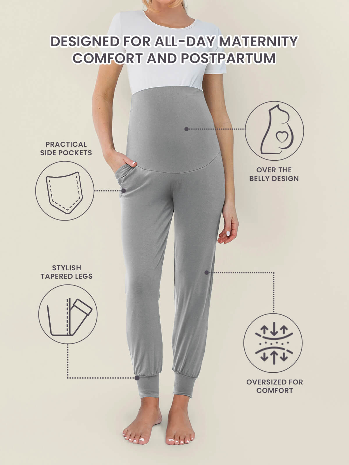 Calça Jogger MOMA - Maternidade e Pós-Parto