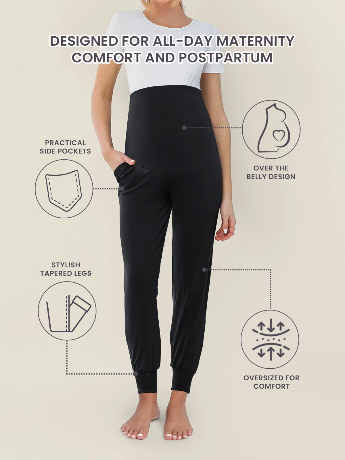 Calça Jogger MOMA - Maternidade e Pós-Parto