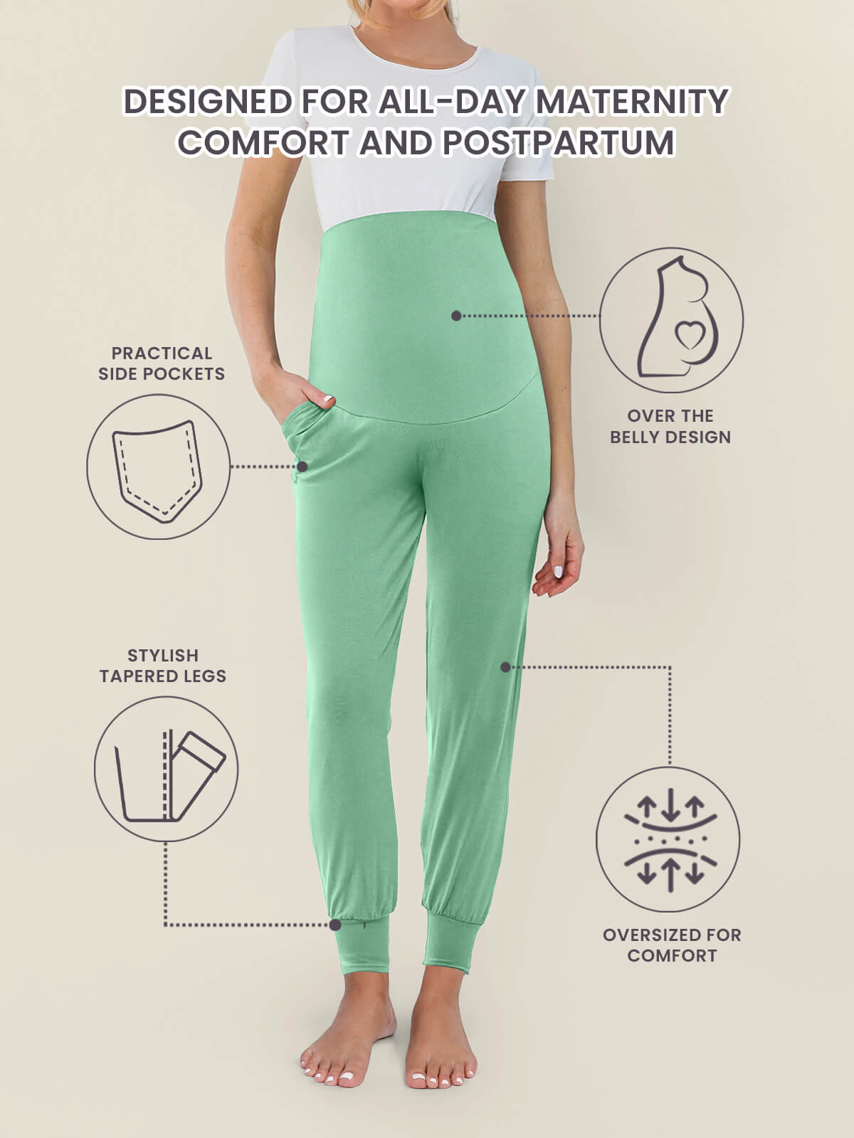 Calça Jogger MOMA - Maternidade e Pós-Parto