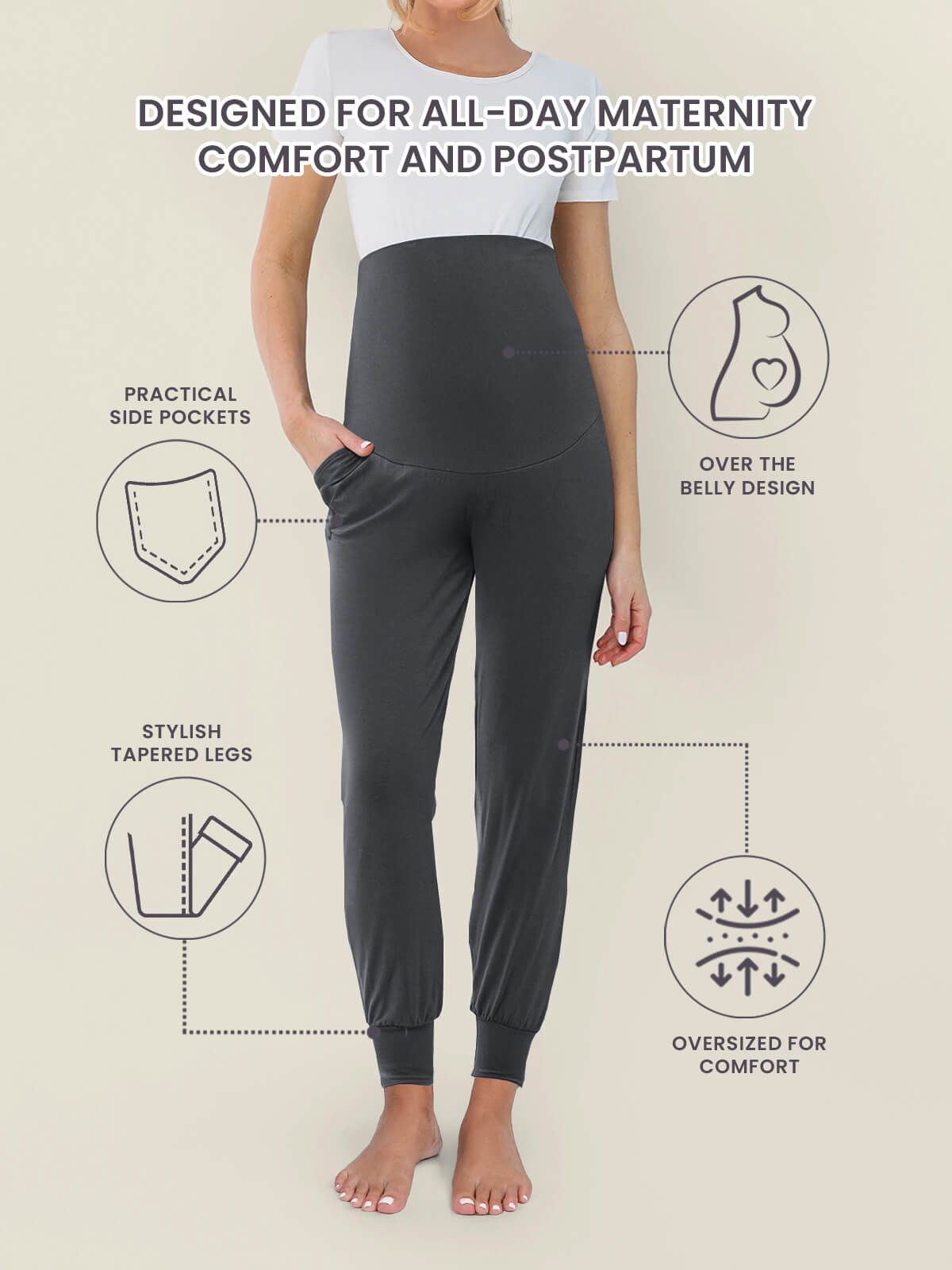 Calça Jogger MOMA - Maternidade e Pós-Parto
